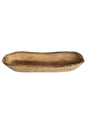 Hand-Carved Rustic Olive Wood Bowl | Live Edge Serving Tray & Home Decor